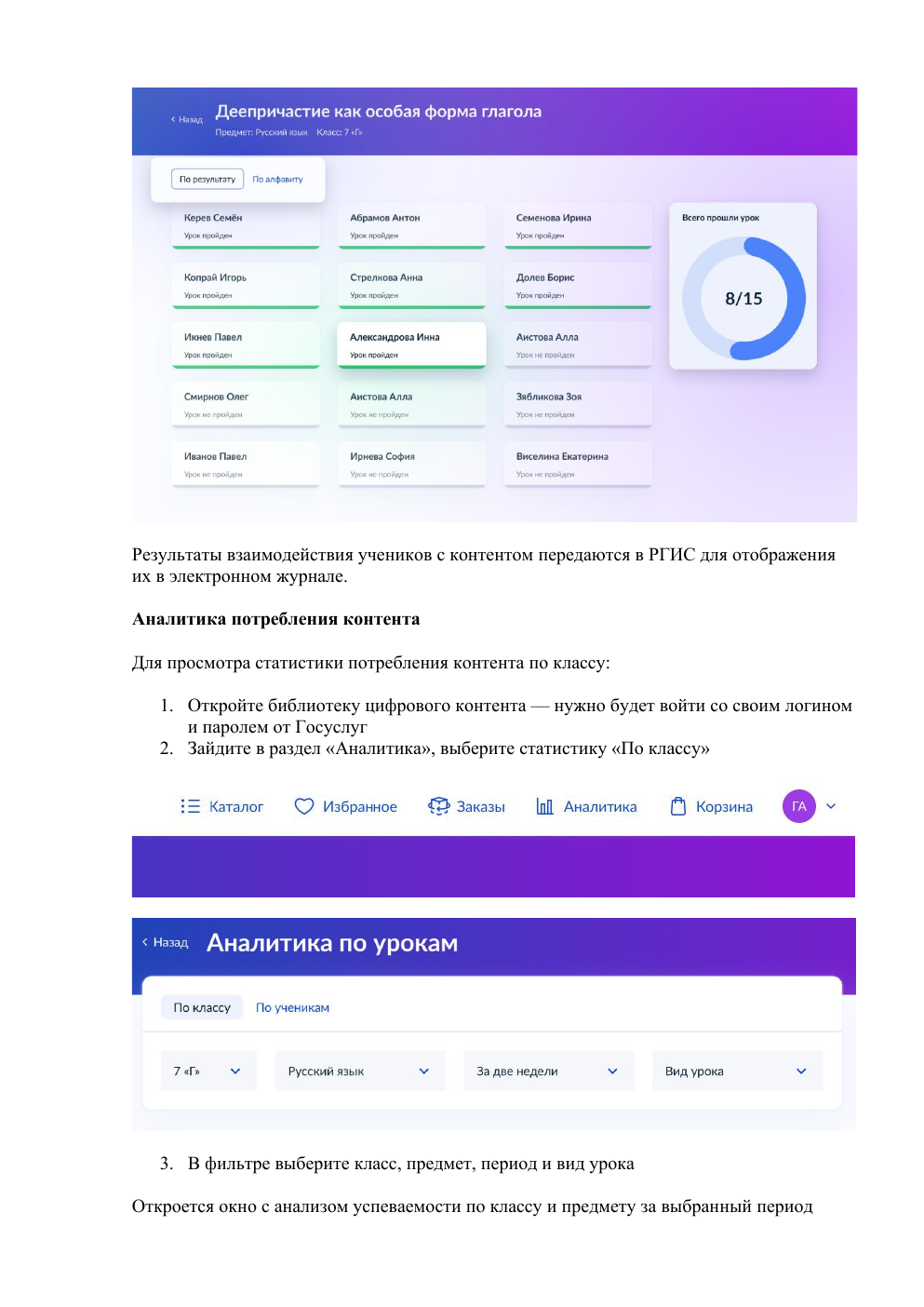 Аналитика по классу